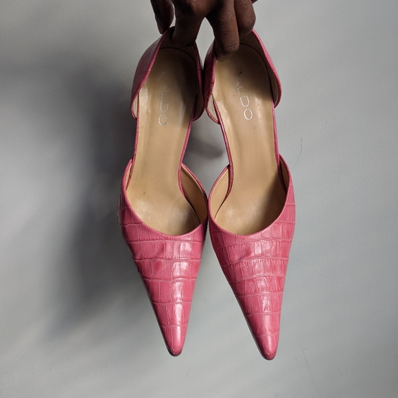 Aldo Crocodile Texture Leather Heels - Picture 3 of 10